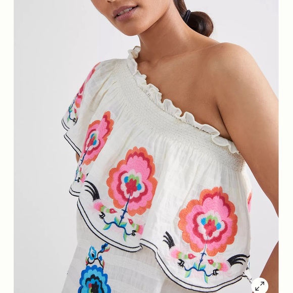 NWT Anthropologie Embroidered One-Shoulder Midi Dress Plenty by Tracy Re… - Picture 3 of 9